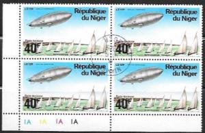 Niger  used Zeppelin Plate Block 40F  #C273