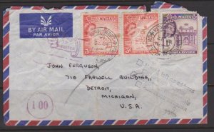 Malta Sc#252,256 on Cover - interesting postmarks