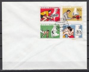Albania, Scott cat. 2070-2073. Sports, Cycling & Chess issue. First day cover.