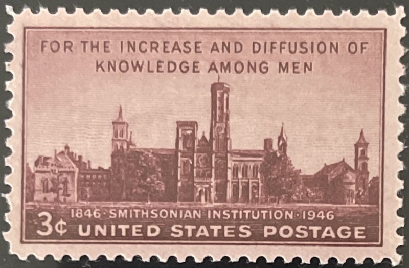 Scott #943 1946 3¢ Smithsonian Institution MNH OG XF