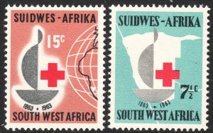 1963 South West Africa SWA Centenary Red Cross set Sc# 295 / 296 MLH CV: $11.25