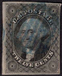 US #17 Fine. Used. Blue grid cancel.