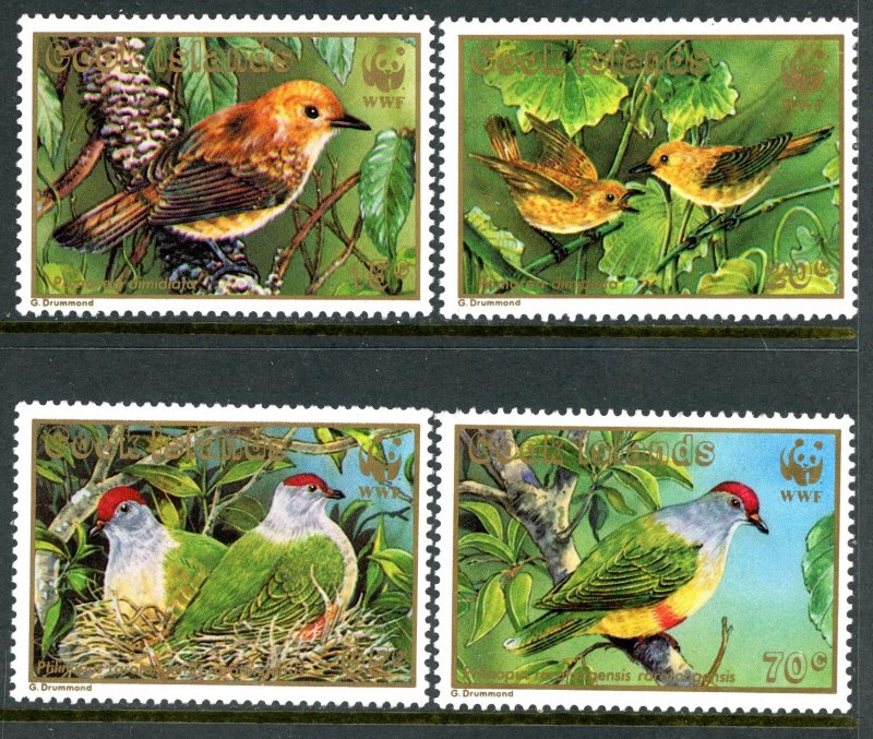 Cook Islands 1989 Birds Fauna WWF Complete Set Sc #1016-1019 Mint W241