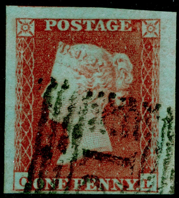 SG8, 1d red-brown, FINE USED. 4 MARGINS.