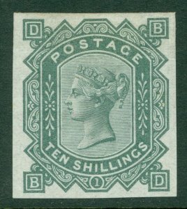 1878 10/- green-grey watermark Maltese cross. Imperf plate 1 imprimatur...