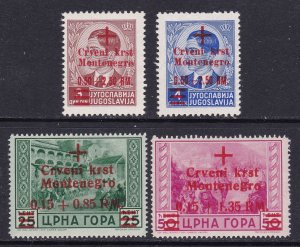 Montenegro Scott 3NB7-10, 1944 Semi-postal O/Ps F/VF MNH.  Scott $55
