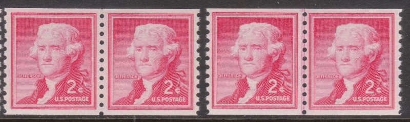 Scott #1055b Mint OG NH Pair & Line Pair - Lot #MO-547 SCV $7.50