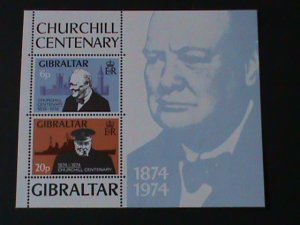 GIBRALTAR-1974 SC#317a-CENTENARY OF SIR WINSTON CHURCHILL-MNH-S/S-VF LAST ONE