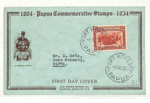 AB271 British 1934 Papua Port Moresby FDC {samwells-covers}PTS