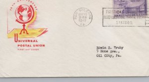 ZAYIX US C42-11 House of Farnam yellow & red FDC 10c UPU anniv. USFM102023109