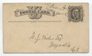 1882 Eden AR manuscript on postal card R6 DPO [H.181]