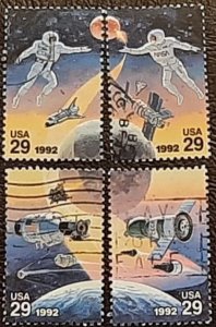 US Scott # 2631-2634; Four used 29c Space Achievements, 1992; VF centering