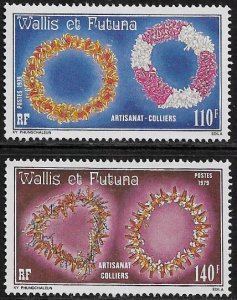 Wallis & Futuna #240-1 MNH Set - Flower and Coral Necklaces