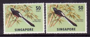 Singapore-Sc#66,66a- id12-unused hinged 50c Bird-1963-