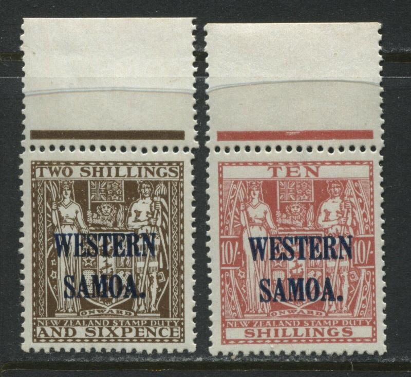 Samoa 1935 overprinted Western Samoa 2/6d and 10/ mint o.g.