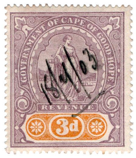 (I.B) Cape of Good Hope Revenue : Stamp Duty 3d