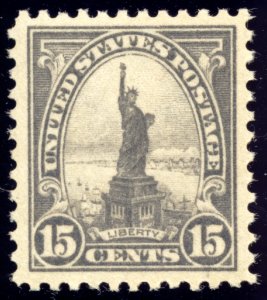 US 566 15c 1922 Statue of Liberty perf 11 PSE grade 85 NH