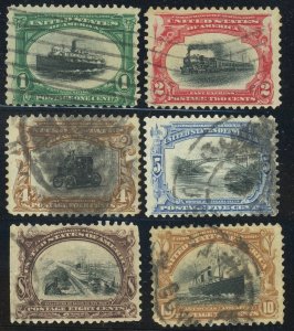 USA #294-299 Pan-American Exposition Issue Postage Stamps 1901 Used