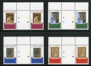 SURINAM  1294-97  MNH  GUTTER PAIRS SCV $14.00 BIN $7.00