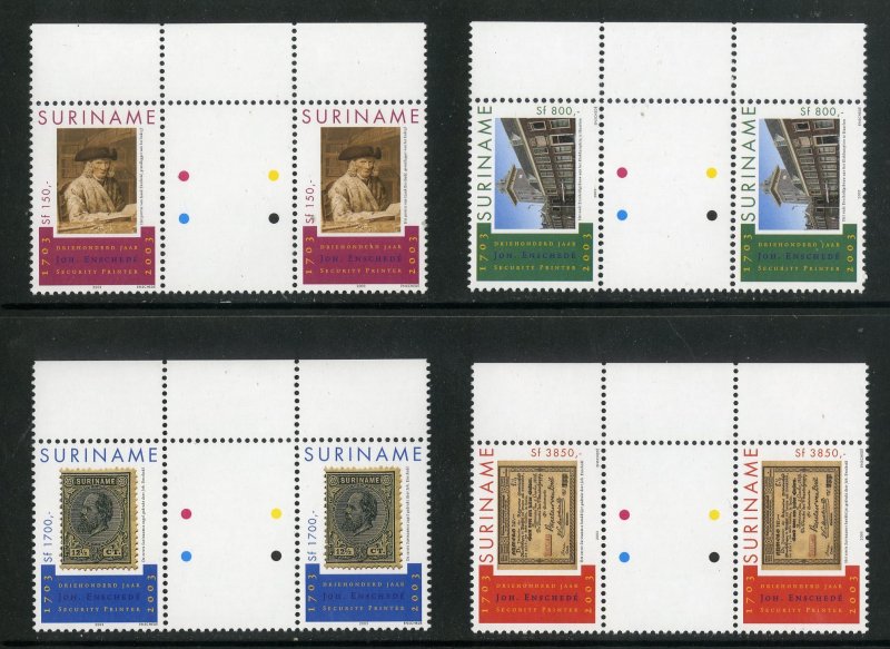 SURINAM  1294-97  MNH  GUTTER PAIRS SCV $14.00 BIN $7.00