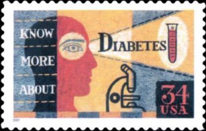 2001 34c Diabetes Awareness, Microscope Scott 3503 Mint F/VF NH