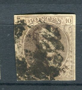 BELGIUM; 1850s classic Leopold Imperf issue used Shade of 10c. value