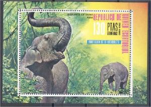 EQ GUINEA, ANIMALS / ELEPHANTS, MNH SHEETLET 1976	