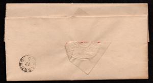 $German Stampless Cover, Luneburg-Harburg, full date (1842)