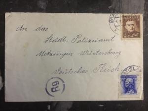 1943 Slovakia Register Censored Cover To Germany