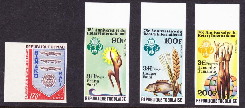 Rotary International Group of 31 Imperfs. from Africa.  VF/NH(**)