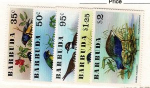 Barbuda #238-9,241-3 birds MNH
