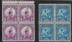 718, 719 Mint,OG,HR/NH... Blocks of 4... SCV $17.80