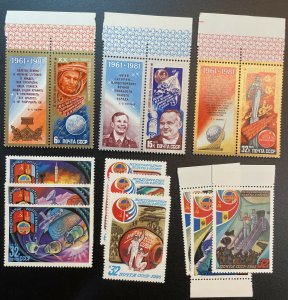 RUSSIA #4921-23,4865-67,4940-42,4925-27 MNH Cosmonauts Space Issues [RU88oE]