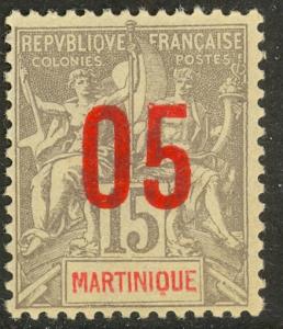 MARTINIQUE 1912 05 on 15c NAVIGATION AND COMMERCE Surcharge Issue Sc 101 MLH