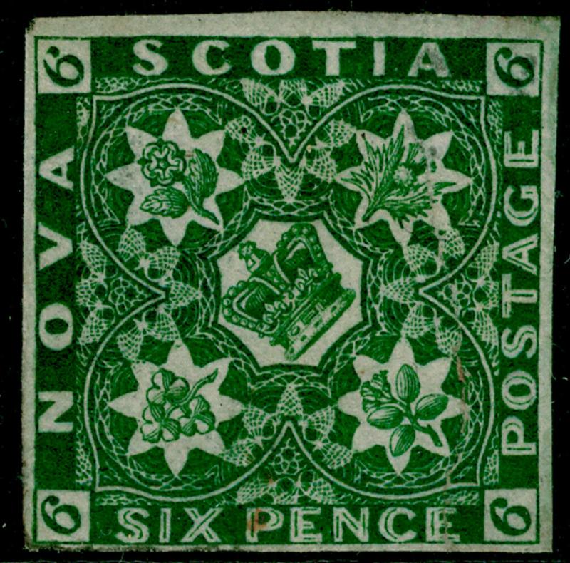 CANADA - Nova Scotia SG5, 6d yellow-green, M MINT. Cat £4750.