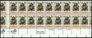 1508, MNH 8¢ Freaky Miscut Error PL# Block of 20 Stamps * Stuart Katz