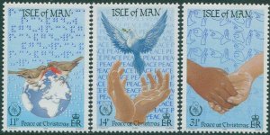 Isle of Man 1986 SG331-333 Christmas and International Peace Year set MNH