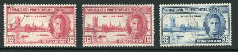 Somaliland Protectorate SG117/8 inc 1a perf 13.5 Superb Used Cat 50.20 pounds 