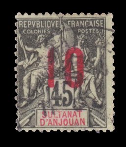 FRENCH ANJOUAN 1912 SCOTT 27. USED VF