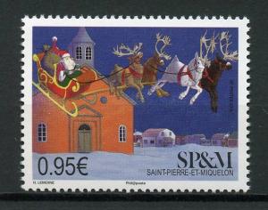 Saint-Pierre & Miquelon SP&M 2018 MNH Christmas Santa 1v Set Churches Stamps