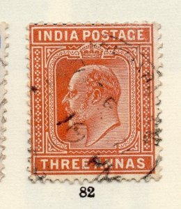 India 1902 Early Issue Fine Used 3a. 265988