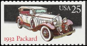 US 2384 Classic Cars 1932 Packard 25c single MNH 1988