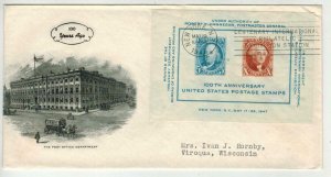 1947 CIPEX SOUVENIR SHEET 1st Fulton FDC 948-29 OLD POST OFFICE DEPT. BUILDING