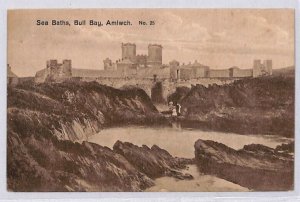 GB Wales Card *BULL BAY AMLWCH* CDS Sea Baths PPC Postcard 1920 {samwells}ZJ19