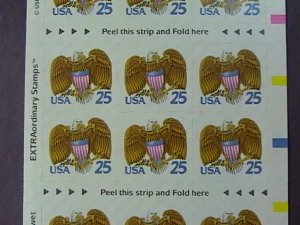 U.S.# 2431a(BC52)-MINT/NEVER HINGED--BOOKLET PANE OF 18--SHIELD & EAGLE--1989