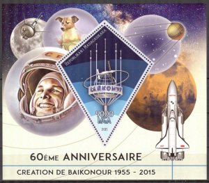 Madagascar 2015 Space 60 Years of Baikonur S/S MNH