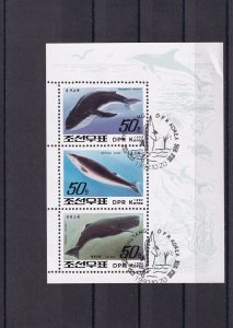 SA16e Korea 1992 Marine Life used minisheet