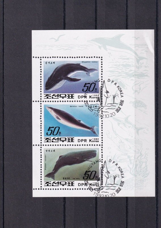 SA16e Korea 1992 Marine Life used minisheet