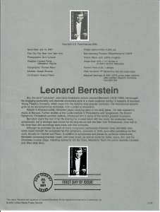 US SP1412 Leonard Bernstein Souvenir Page #3521