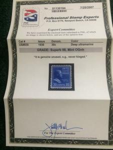 830 .30 Prexi. PSA GRADED 98